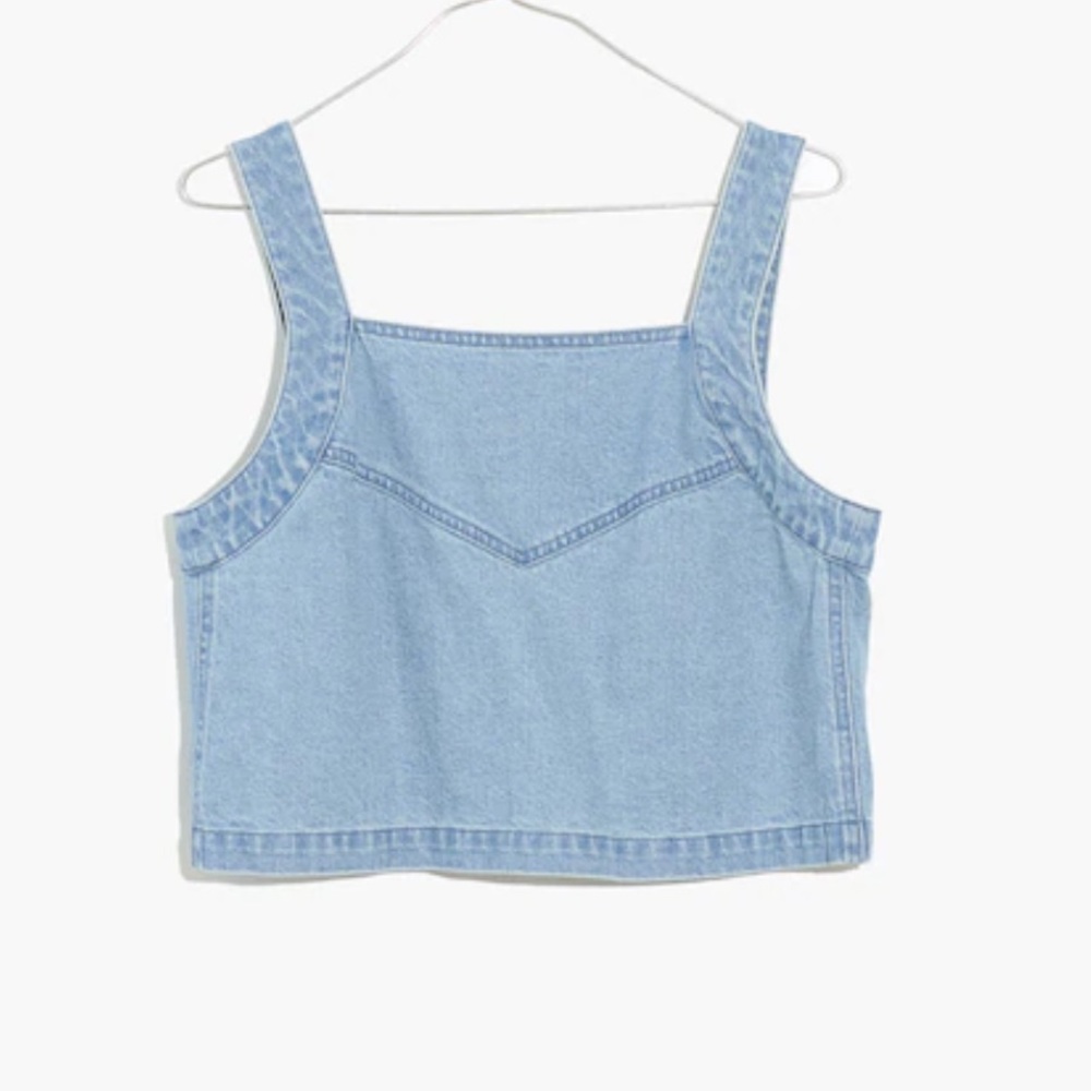 Madewell Light Blue Denim Crop Top Size M